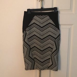 Tribal Print Midi Skirt